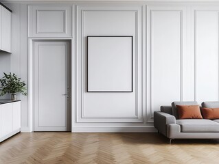 Elegant loft home with decorative ceiling moldings, polished stainless steel finishes, and sculptural accent pieces