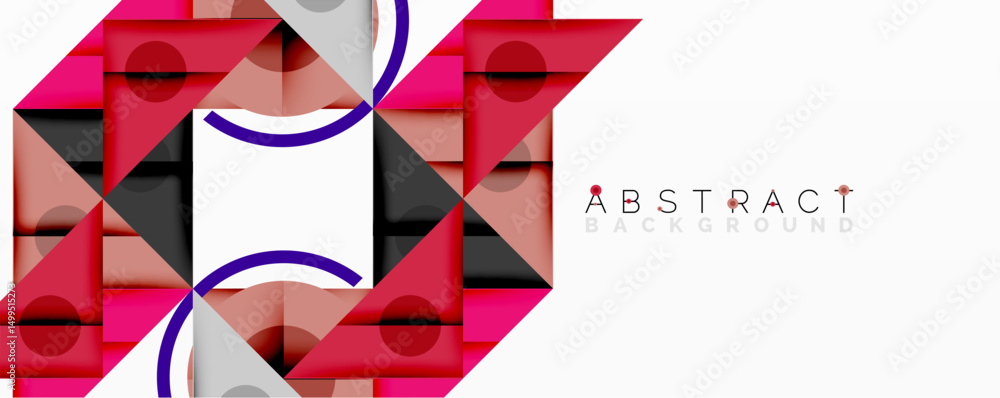 Aufkleber geometric shapes create dynamic abstract pattern. pink, gray, purple hues dominate composition. mode