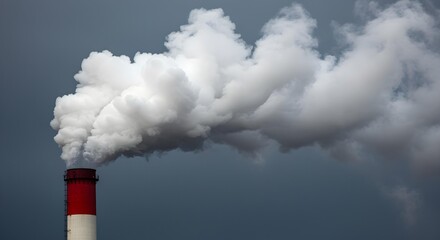 A chimney releasing billowing smoke into the atmosphere