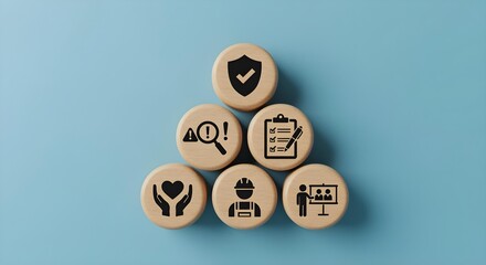 Conceptual representation of various work related symbols