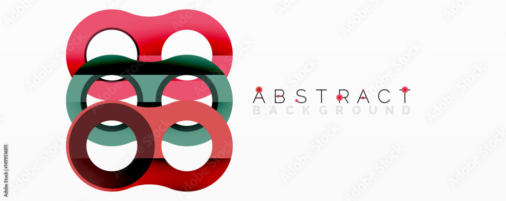 Poster Abstract design features overlapping numbers, red, green, gray. Minimalist style with text reading abstract background. Modern visual element.