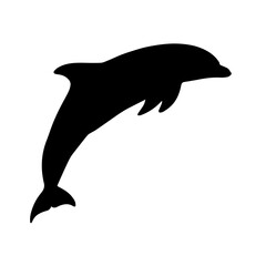 Fototapeta premium Leaping Dolphin Silhouette A Bold Black Aquatic Mammal Design