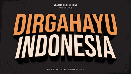 Dirgahayu indonesia retro style text effect