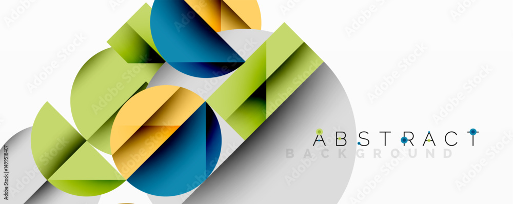 Aufkleber modern abstract design. overlapping geometric shapes create dynamic composition. bright colors, grad