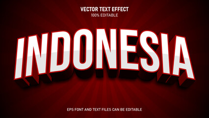 Indonesia 3d text style editable text effect