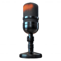 Download professional studio microphone for podcasting and broadcasting use on transparent background
