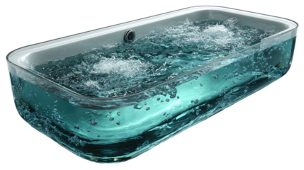 Serene Bubbles: The captivating hydrotherapy of a modern hot tub, full of dynamic bubbly water. A luxurious and relaxing image