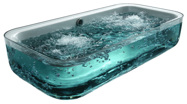 Serene Bubbles: The captivating hydrotherapy of a modern hot tub, full of dynamic bubbly water. A luxurious and relaxing image
