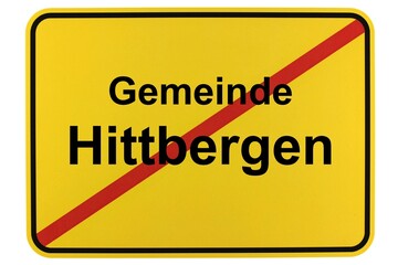 Illustration eines Ortsschildes der Gemeinde Hittbergen in Niedersachsen