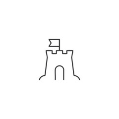 Sand castle icon logo flat vector design