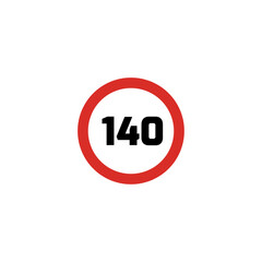 Speed limit sign icon logo flat vector design