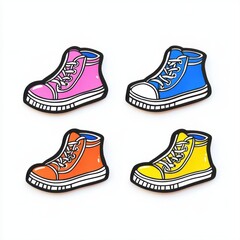 Colorful Cartoon Sneakers for Children and Fun Accessories in Vibrant Shades