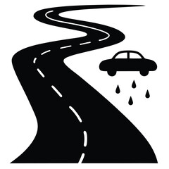 Driving motion of vehicles on a winding city highway