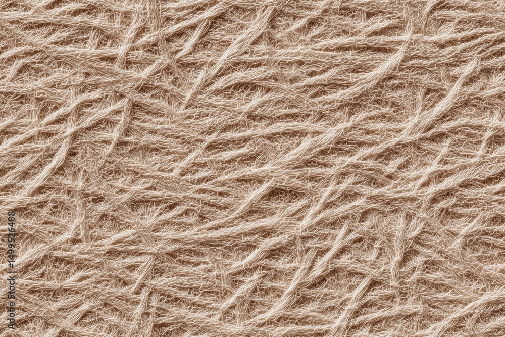 Poster seamless beige textured fabric with intertwined fibers creating a natural pattern.