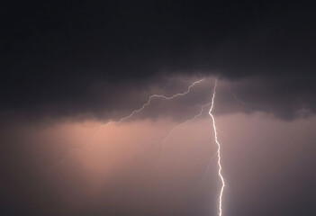 lightning bolt striking through a dark sky