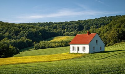 Sunlit kitchen with marble countertop and vintage faucet