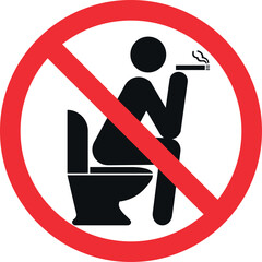 Toilet no smoking sign. Forbidden signs and symbols.