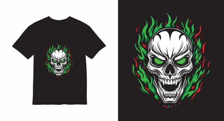 Graffiti skull graphic vector t-shirt design	