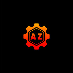 AZ Initials Tech Logo Vector Art  Icons  and Graphics