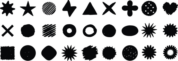 set of Hand drawn Pencil or Marker underlines and strikethrough, scribble emphasis lines, circles, ovals and crosses vector illustration