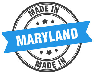 Made in Maryland round sign. Made in Maryland stamp.