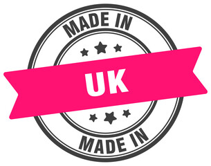 Made in uk round sign. Made in uk stamp.