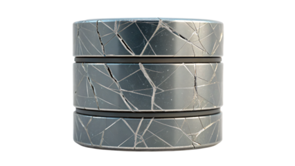 broken database icon isolated on white