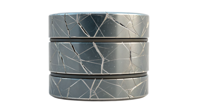 broken database icon isolated on white