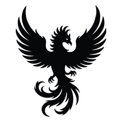 Obraz premium A silhouette of Phoenix flight Icon vector on a white background
