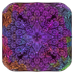 vector abstract pattern Mandala art. Clipart isolated on white background