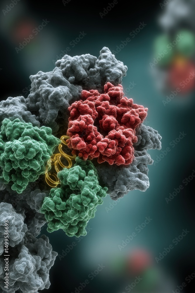 Poster molecular structure visualization of macromolecular assembly with proteins and nucleic acid in detai