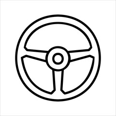 Obraz premium Steering wheel Icon Symbol isolated wh kground. vector illustration. color editable.