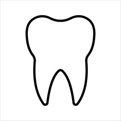 tooth Icon Symbol isolated wh kground. vector illustration. color editable.