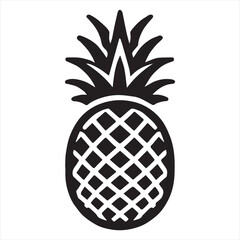 Obraz premium Pineapple Vector art illustration with leaves