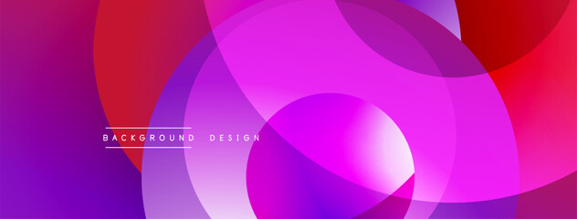 Vibrant abstract shapes overlap. Pink, purple, red hues blend smoothly. Modern design element for backgrounds, presentations.