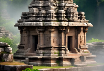 An old temple standing still through time, evoking spiritual wisdom and sacred energy. A perfect depiction for cultural storytelling, spiritual narratives, or heritage desain concept 
