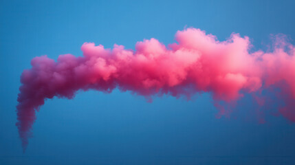 Fototapeta premium Pink smoke rising mysteriously with clear soft background