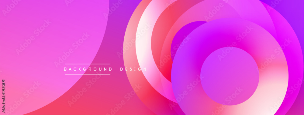 Leinwandbilder Abstract vibrant design features overlapping circles. Pink, purple hues create smooth gradients, modern aesthetic. Background suggests dynamic flow.