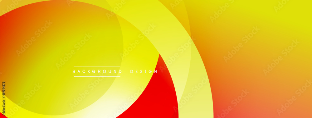 Leinwandbilder abstract gradients overlap, creating vibrant yellow, orange, red hues. minimalist design features te
