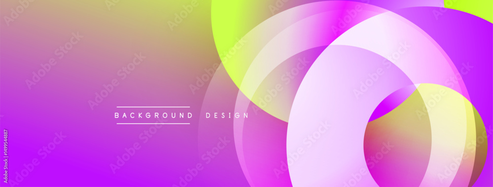 Leinwandbilder Abstract vibrant background. Smooth gradients, overlapping shapes create dynamic visual effect. Modern design elements present.