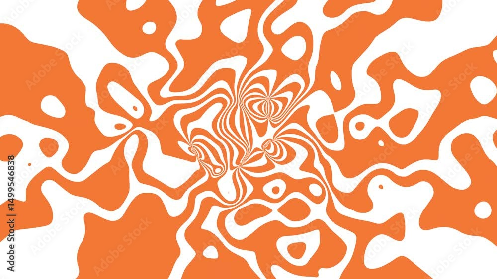 Poster abstract orange and white swirls seamless background pattern in psychedelic style for artistic desig