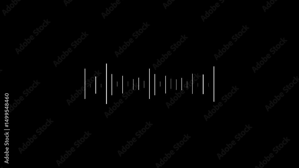 Poster abstract audio visualization white lines animated on a black background ideal for music sound wavefo