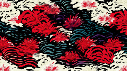 Japanese style floral fabric