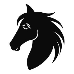 horse head silhouette vector 