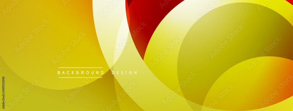Aufkleber abstract yellow, orange, red layers create dynamic background. overlapping circles suggest depth, mo