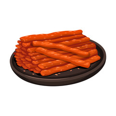 Latiao Spicy Stick Snack. Chinese Food Illustration Vector