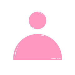 Doodle profile user contact plus circle illustration Icon that can be used for sticker, book, mandala, scrapbook, icon, decorative, etc. with aesthetic colorful pink color