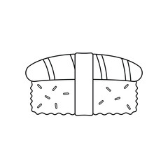 Sushi Outline Icon Illustration on White Background