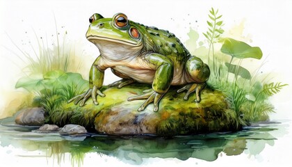 Obraz premium Ochsenfrosch im Sumpf