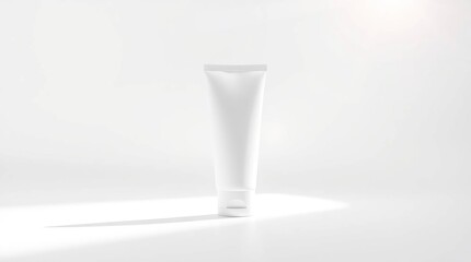 Clean Minimalist White Tube Packaging Mockup Perfect for Skincare or Cosmetic Product Presentation